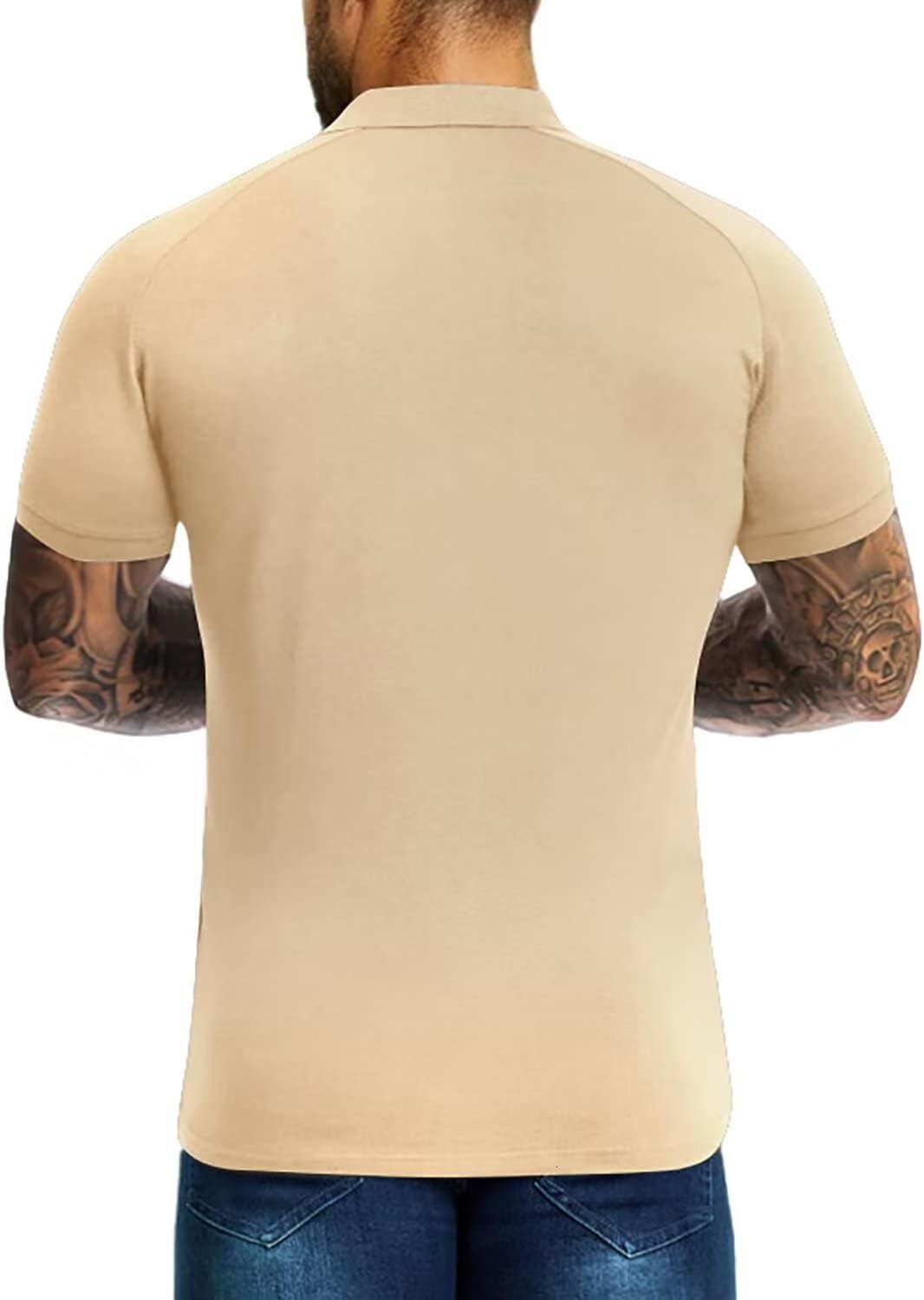 Mens Polo shirt Men's Polo Shirts Short Sleeve Golf Shirts Casual Polo Muscle Athletic Fit Stretch Workout Collared Shirt Polos shirts tshirt Cas