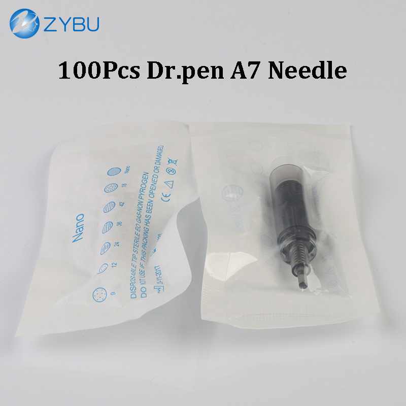 100Pcs Needles For Dr.pen Ultima A7 Skin Care Rolling Stamp Dermapen 12 Pins 24Pin 36 Pin 42 3D Round MTS Tips Microneedling Derma Pen Replacement Bay