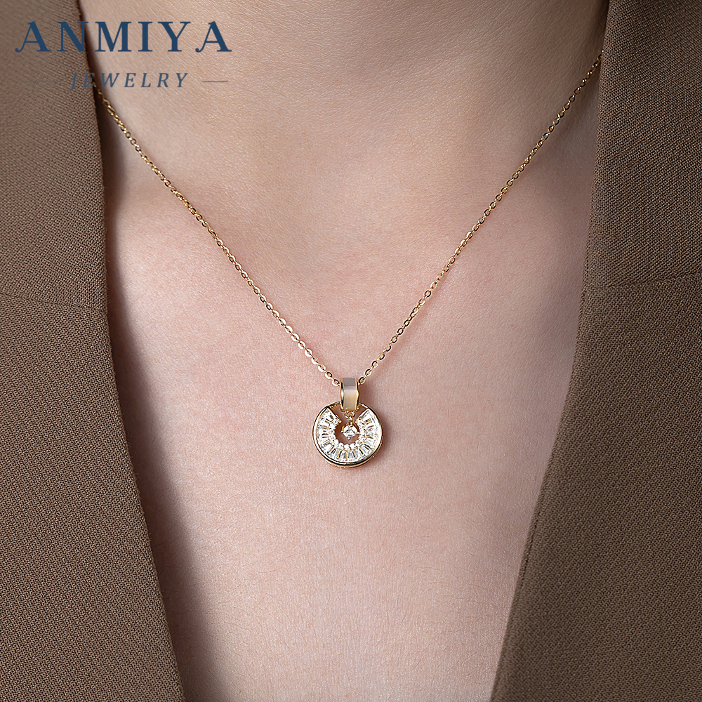 Modern 925 Necklace, Sleek Round Pendant Jewelry with Minimalist Bar, Layering Piece for Stacked Jewelry Looks