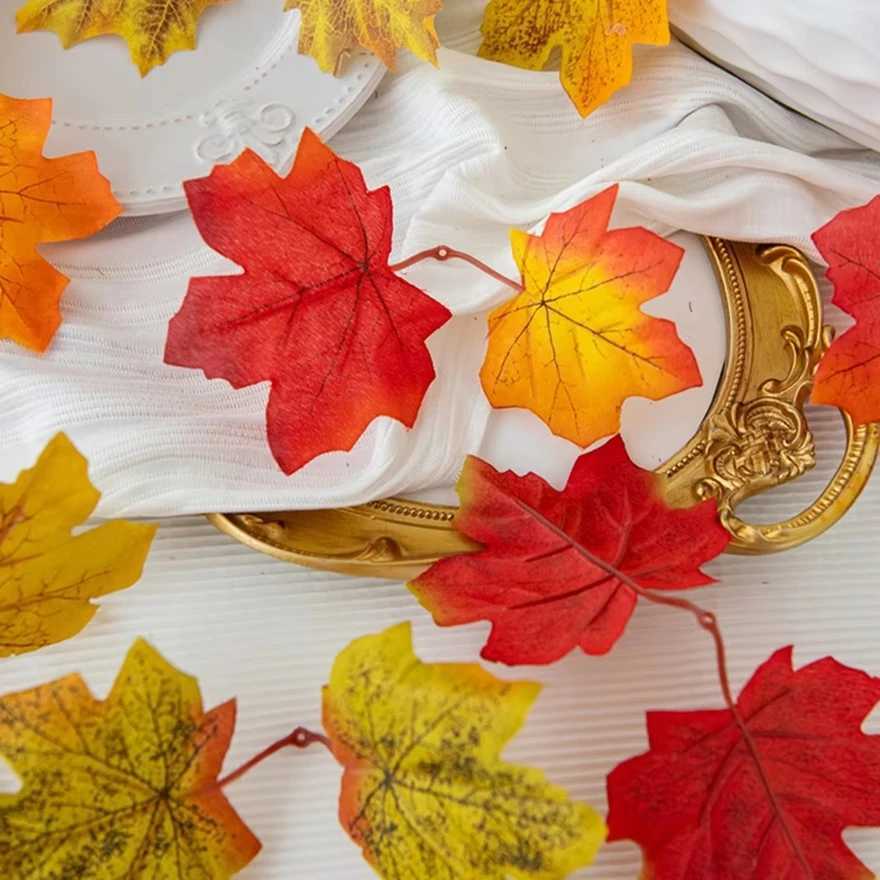 Artificial Plants Flowers Silk Maple Leaves Halloween Christmas Decoration Garland Home Room Table Yard Garden Wedding Scrapbook C250919