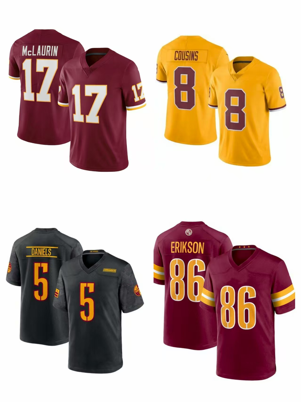 5 Jayden Daniels Terry McLaurin 2024 25 Football Jerseys Emmanuel Forbes Sam Howell Chase Young Jahan Dotson DaRon Jonathan Women Youth