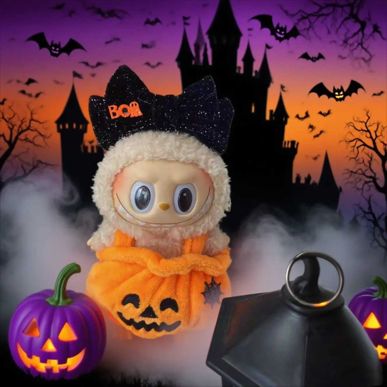 Only Clothes17cm Labubu V123 Clothes Pumpkin Halloween Carnival Cosplay Costume Cute Outfit Accessory DressUp Party Gift C250919