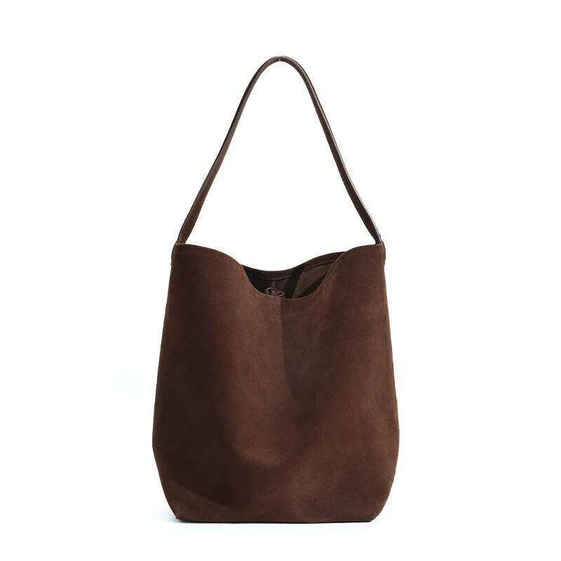 Designer Bag Luxury Bag 2025 New Women's Commuter Shoulder Large Capacity High-End Suede Nubuckle Cowhide Bucket Bag ...