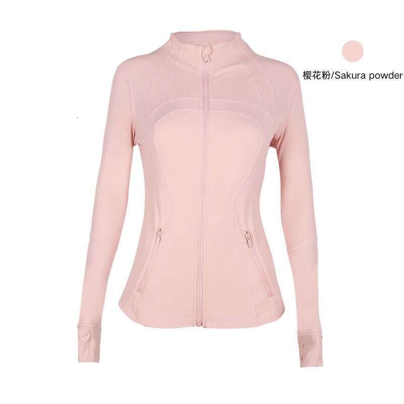 Ladies Yoga Sportswear Quick-Dry Stylish Fitness Jogging Solid Color Sports Jacket Breathable Comfortable Lines Jacket