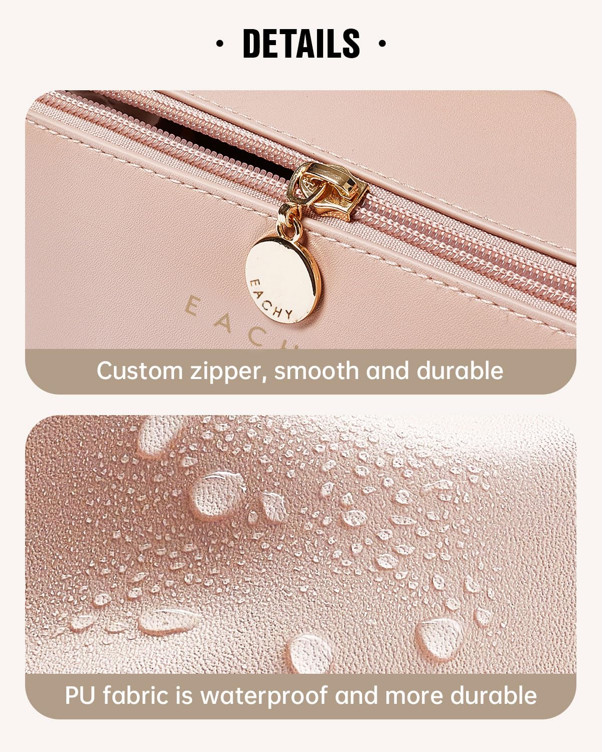 Waterproof Flat Lay Cosmetic Bag Extra Capacity Travel Toiletry Bag Printed Women Portable Makeup Pouch