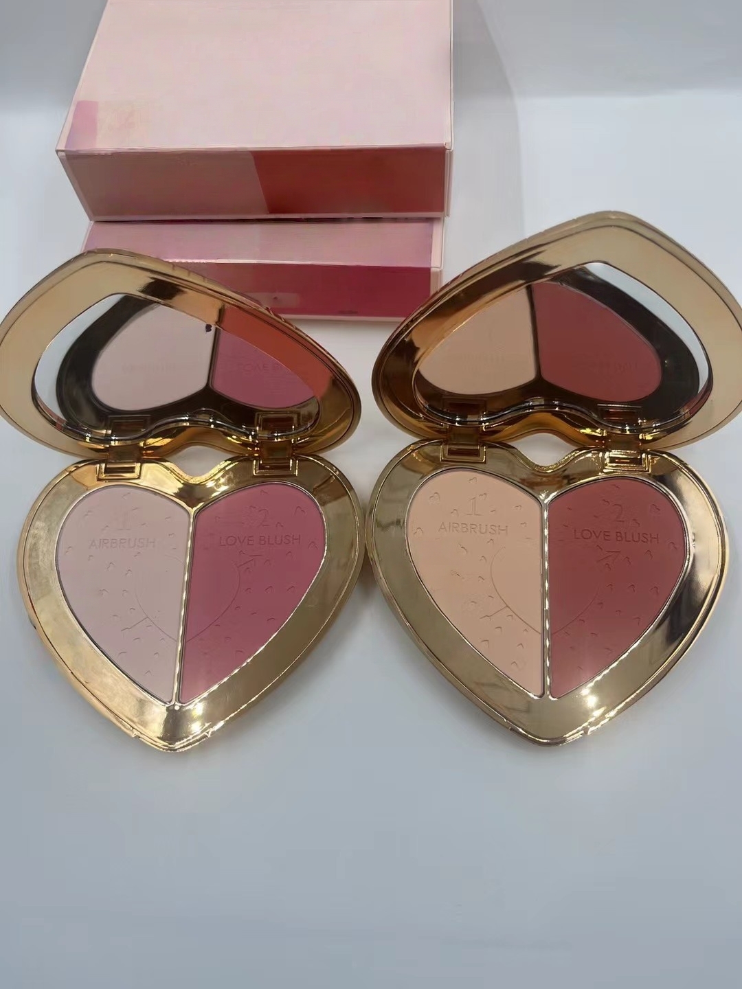 Face Makeup blush make up double color pressed blusher with mirror 13g Love Plate Long Lasting Good Quality Brand