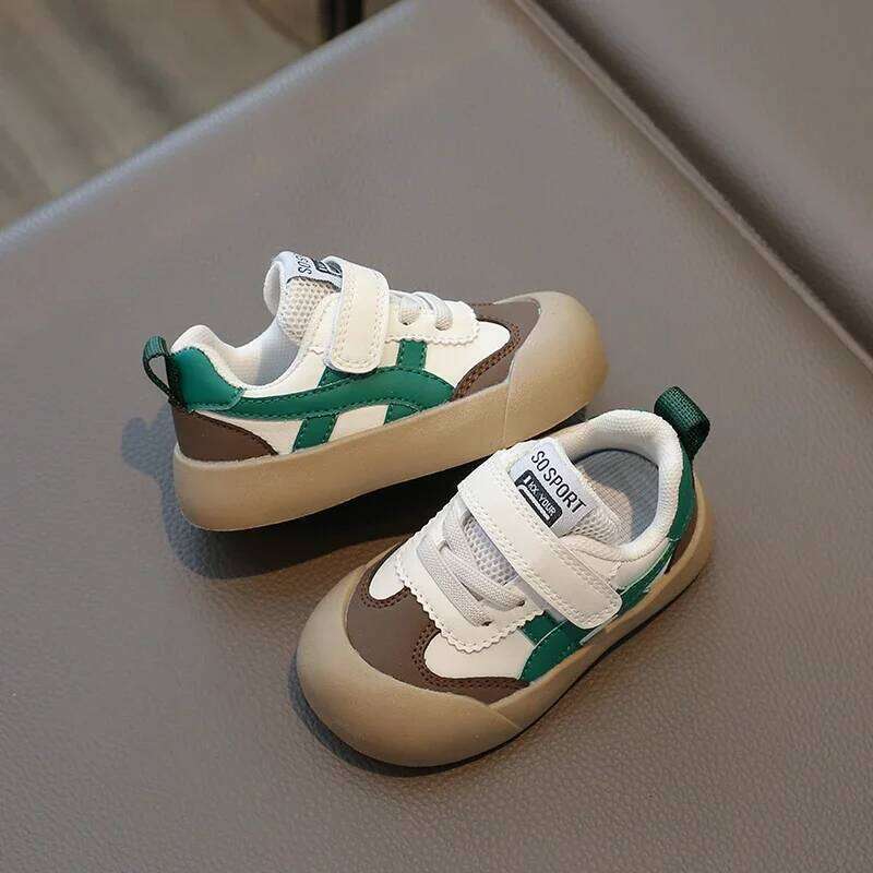 Green Thin Section Soft Bottom Small Children Walking Brown Non-slip Breathable Boys Girls Baby Casual Shoes