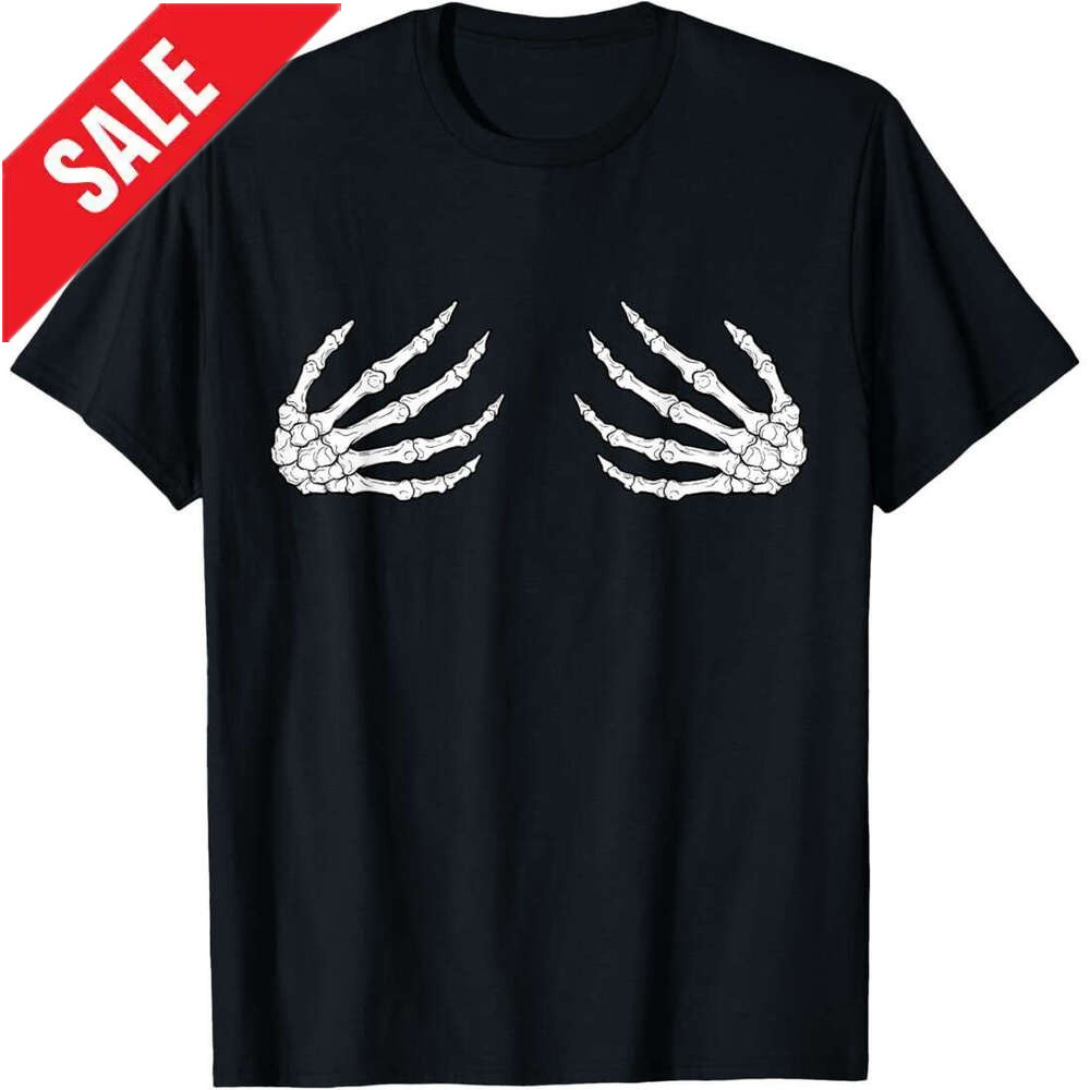 T shirt Mens Skeleton Hands Women Spooky Halloween - Rock Band tees T-Shirt shirts tshirt graphic tee Casual tops summer clothes Short sleeve 2025