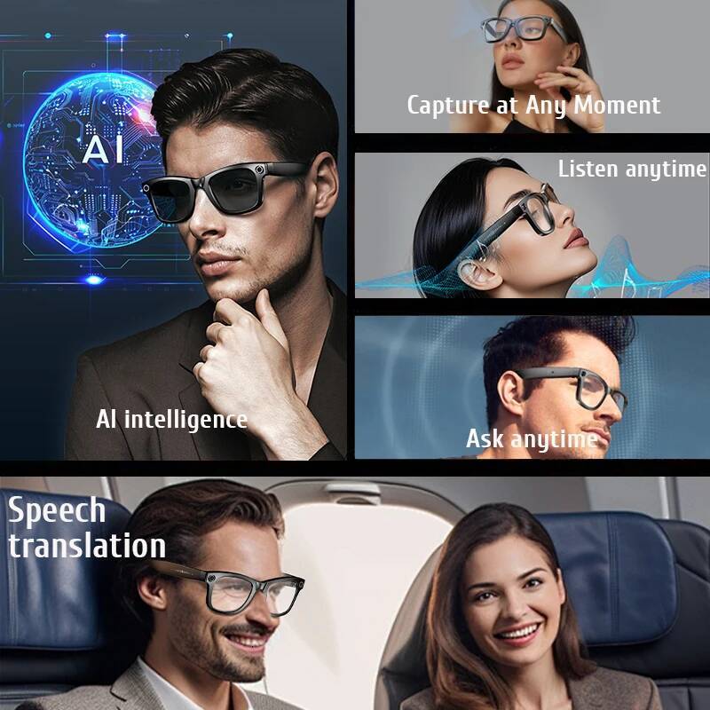 Smart Camera Glasses Video Recording AI Translation Object Recognition Bluetooth Call Music Sunglasses Photochromic Lenses
