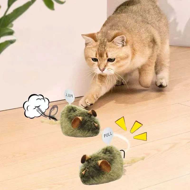 Cat Chew Plush Mouse Toy Interactive Squeaky Imitation Mouse Bite Resistant Kitten Toy Teeth Cleaning Cat Toy Accessories X250918