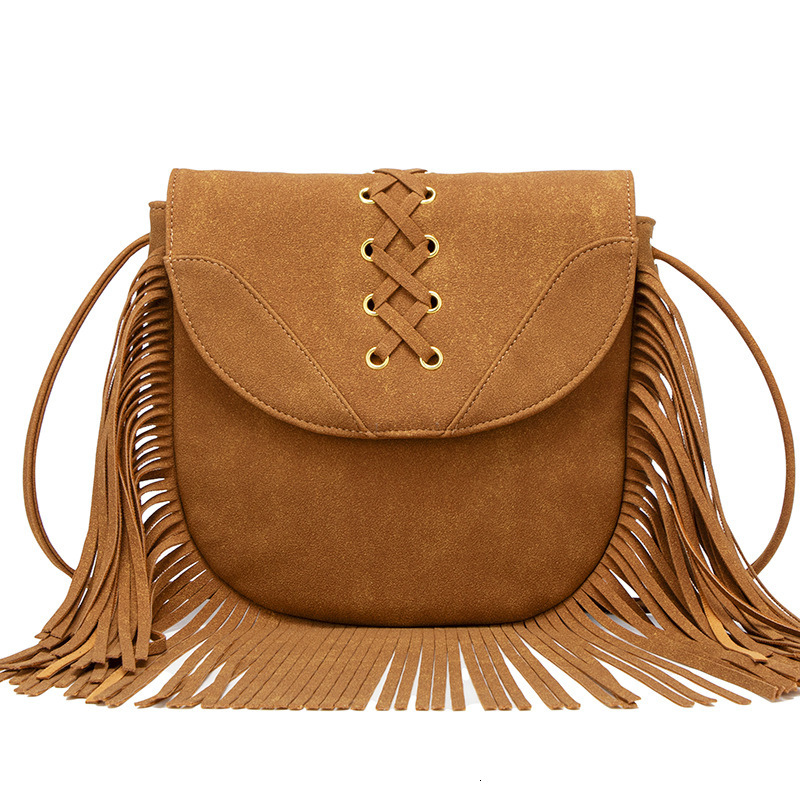 New Fashionable design Lace Up Women s Shoulder Bag Retro Style Small Square Bag Autumn New Designer Bag Tassel Women s Crossbody Bag