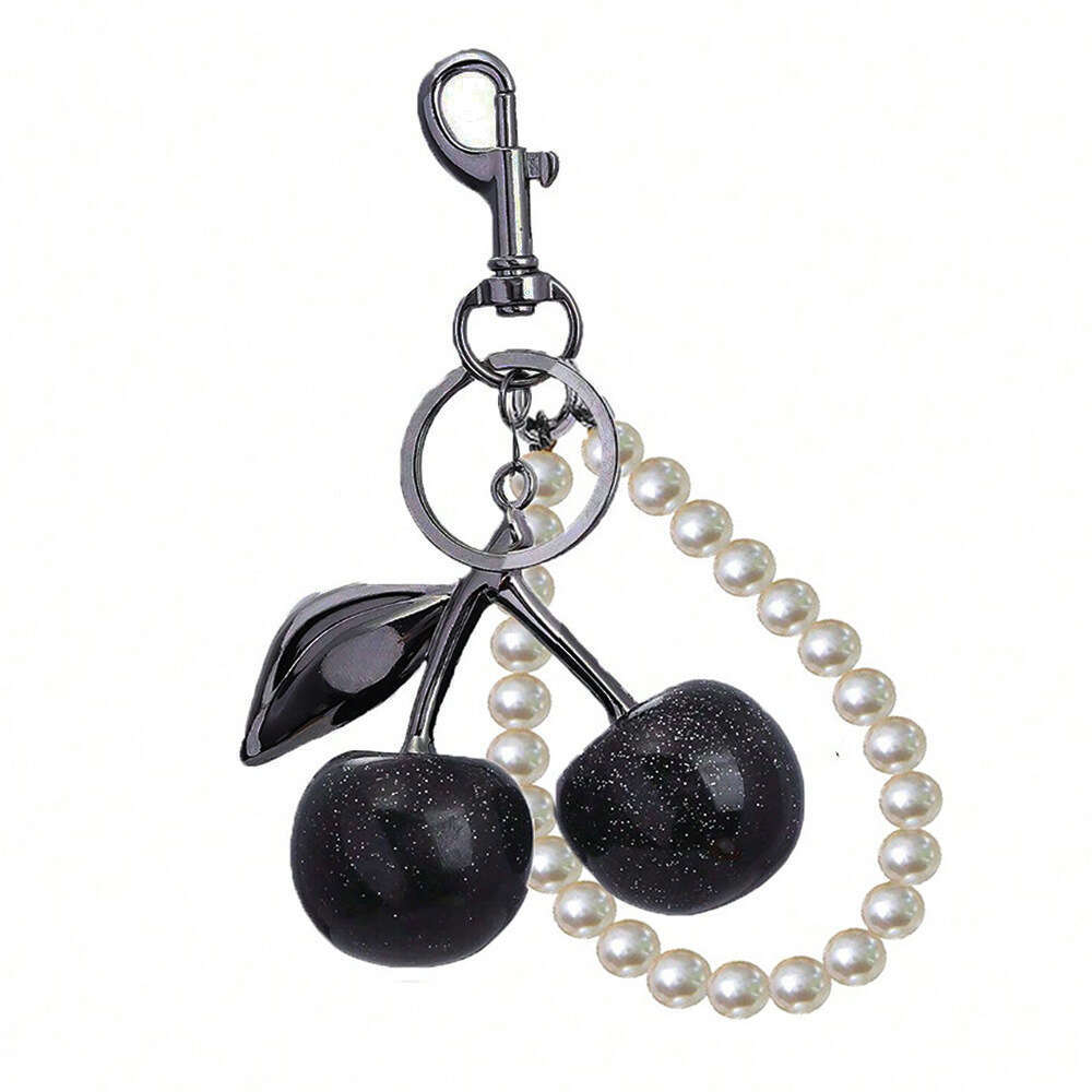 Cherry-shaped pendant, fashionable keychain, exquisite car keychain, Amazon keychain, metal keyring, bag keychain