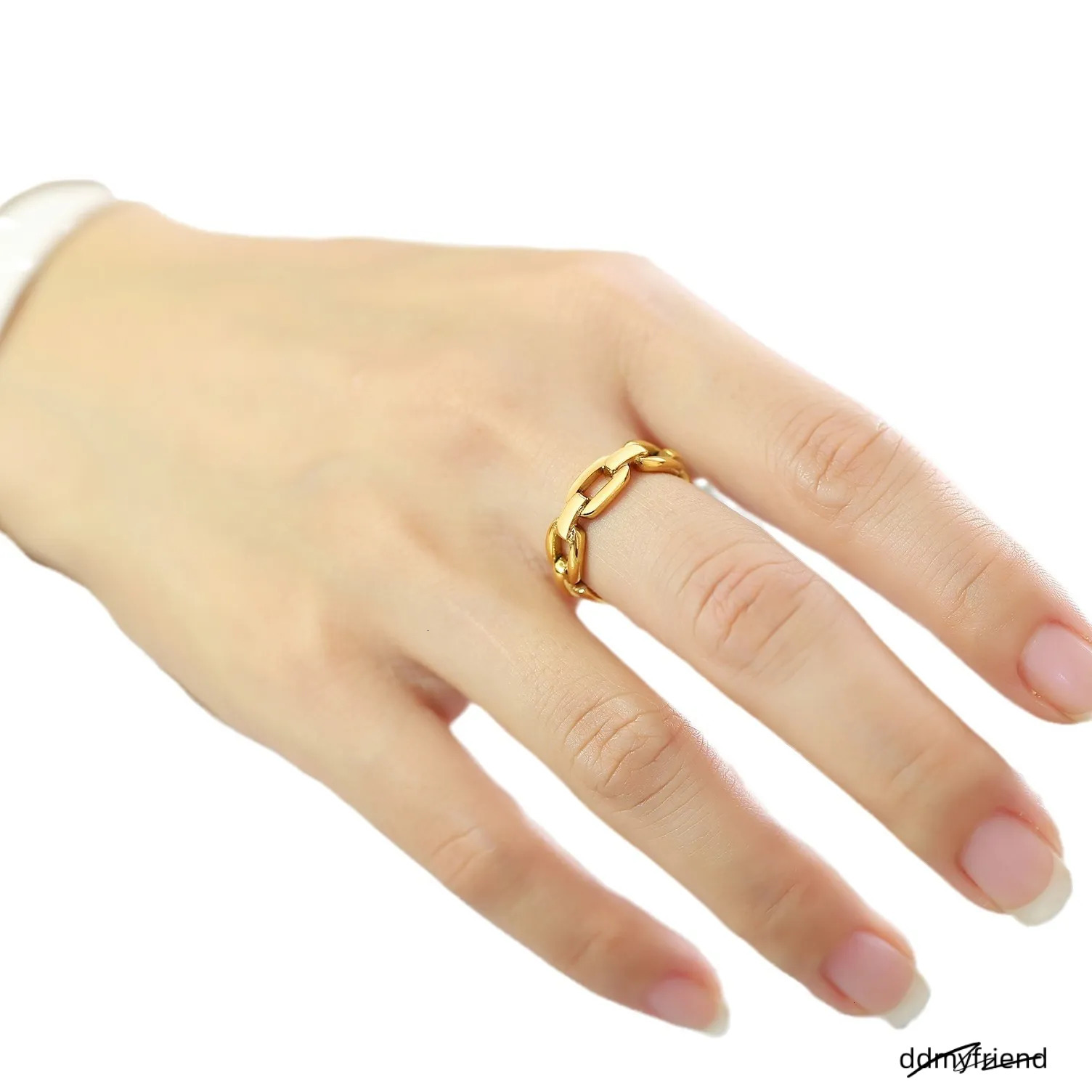 Designer Wedding Rings Chain Gold Women's Fashion Ring Stacking Titanium Steel Jewelry Accessories Wholesale ddmyfriend