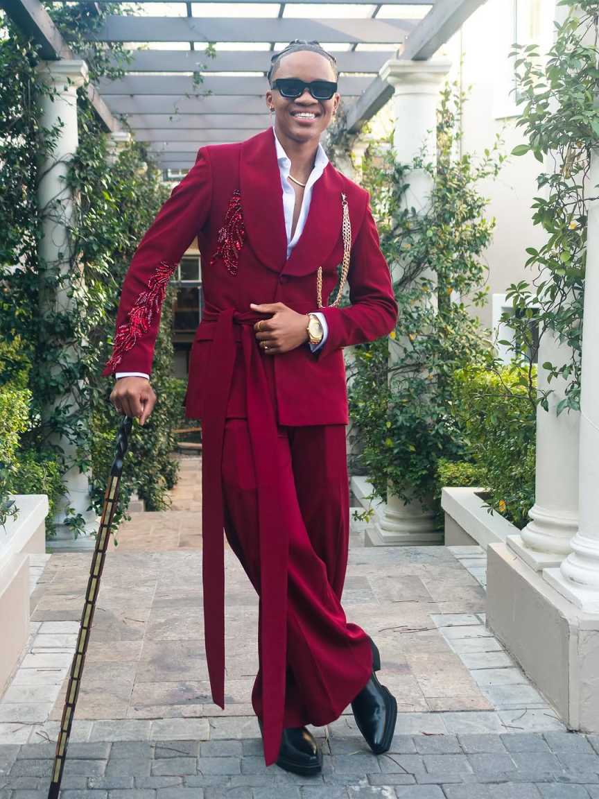 Fashion Suits 2 Piece For Men Single Button Shawl Lapel Tuxedos Sequins Beadeds Prom Male Party Customized Outfits