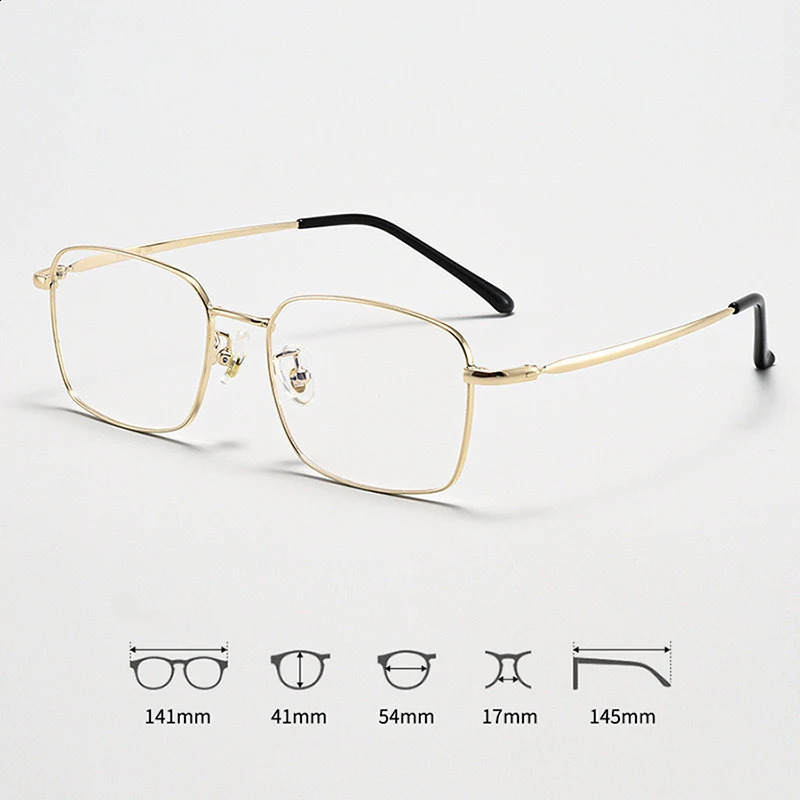 Eyeglass Frame Men Business Metal Square Flat Light Mirror Ultra Comfortable To Wear Anti Blue Fashion Glasses 250918