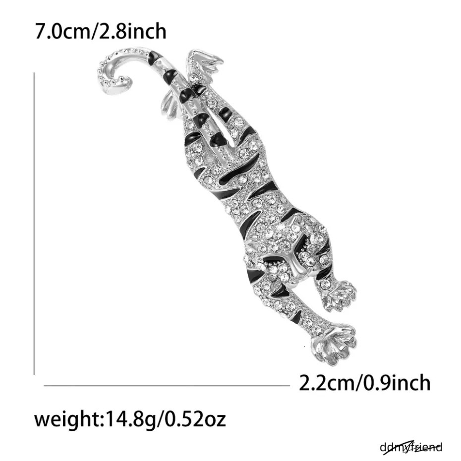 Gold Tone Rhinestone - Encrusted Tiger Brooches With Black Accents Bold Party Gift For Him/Her High Quality And Stylish Jewelry ddmyfriend