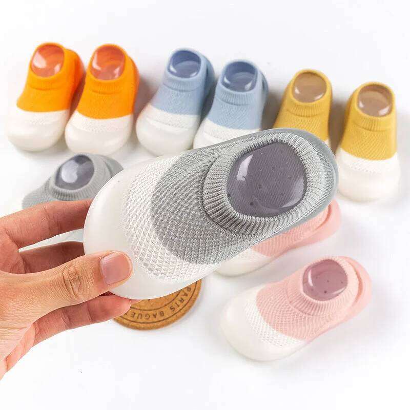 Summer New Combed Cotton Anti slip and Breathable Children's Soft Sole Walking Shoes Mesh Faced Baby Floor Socks