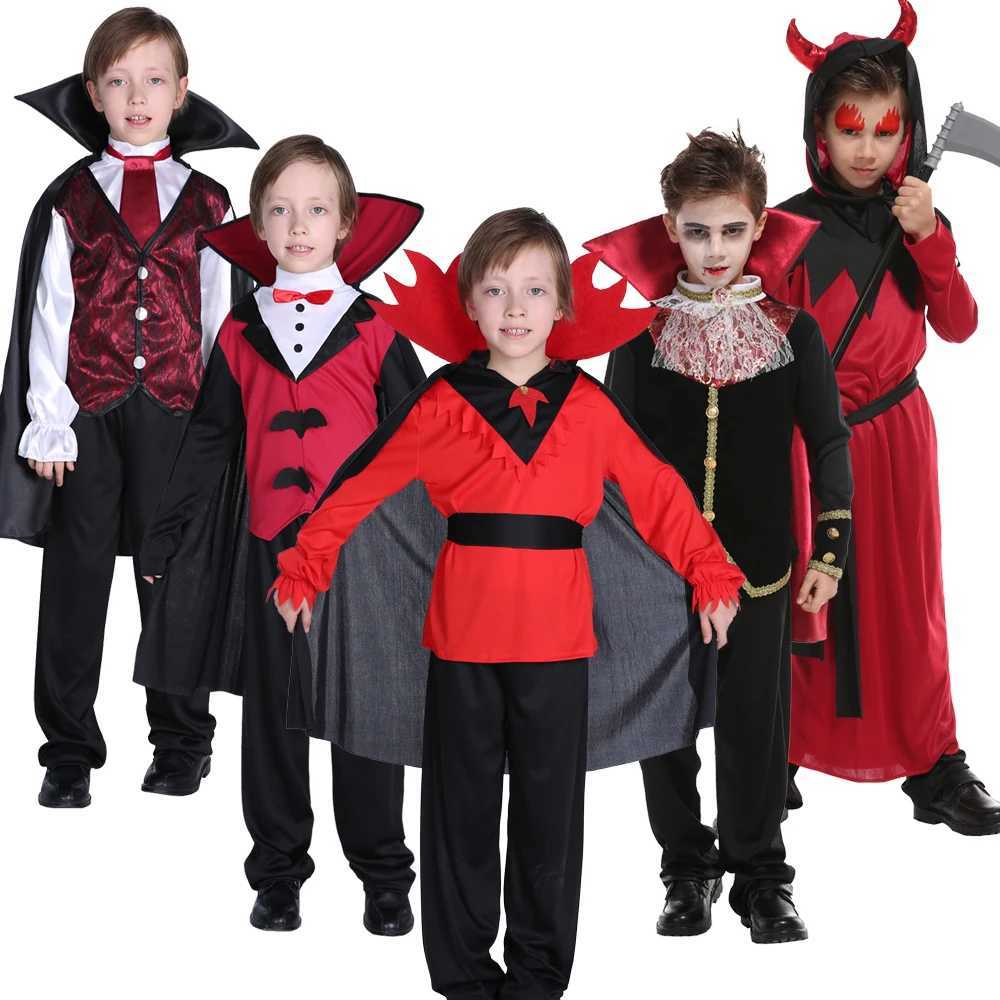 Halloween Boy Vampire Costume Boy Devil Roleplaying OutfitChildren Carnival Live Performance Dress Up L250918