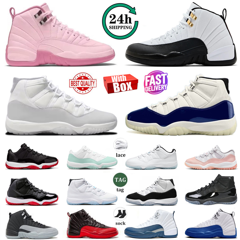 11s 12s Designer Basketball Shoes Black Taxi Pearl Pink Flu Game French Blue Grand Finale Gamma Bred Blueberry Melo Cherry Cool Grey Men Women trainers Sneakers 36-47