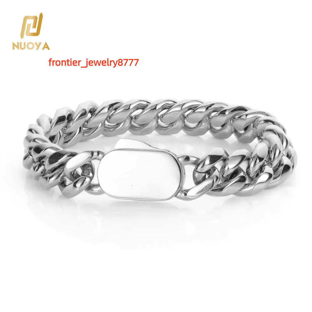 NUOYA Mens 10mm Miami Cuban Link Bracelet Stainless Steel Gold Plated Hip Hop Cuban Chain Bracelet Mens Jewelry
