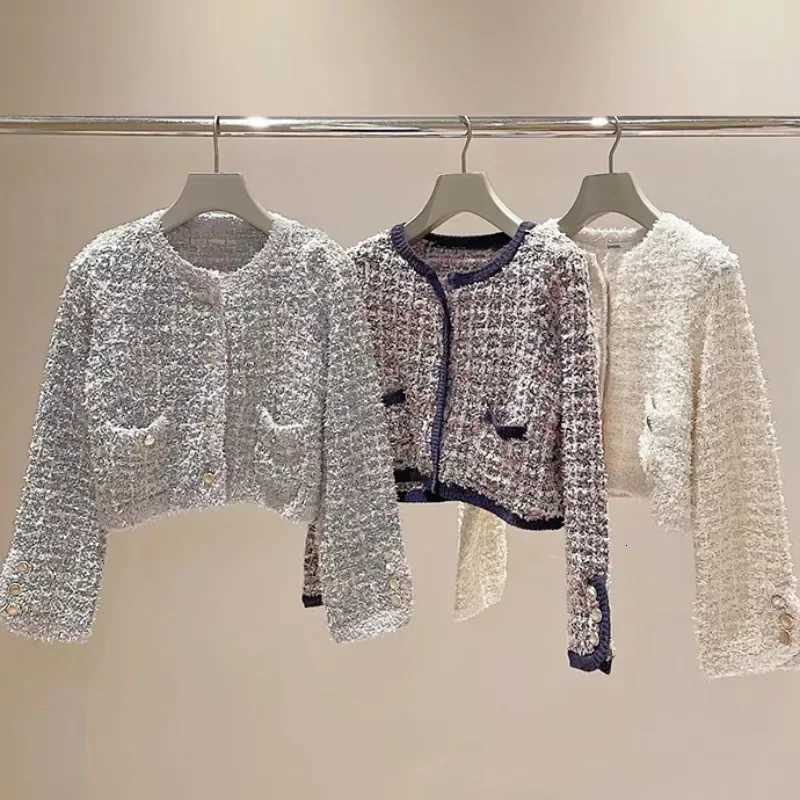 Japan Tweed Women 2025 Outerwears Oneck Long Sleeve Chaquetas Mujer Small Fragrance Jacket Sweet Jackets Autumn New Ropa Z250918