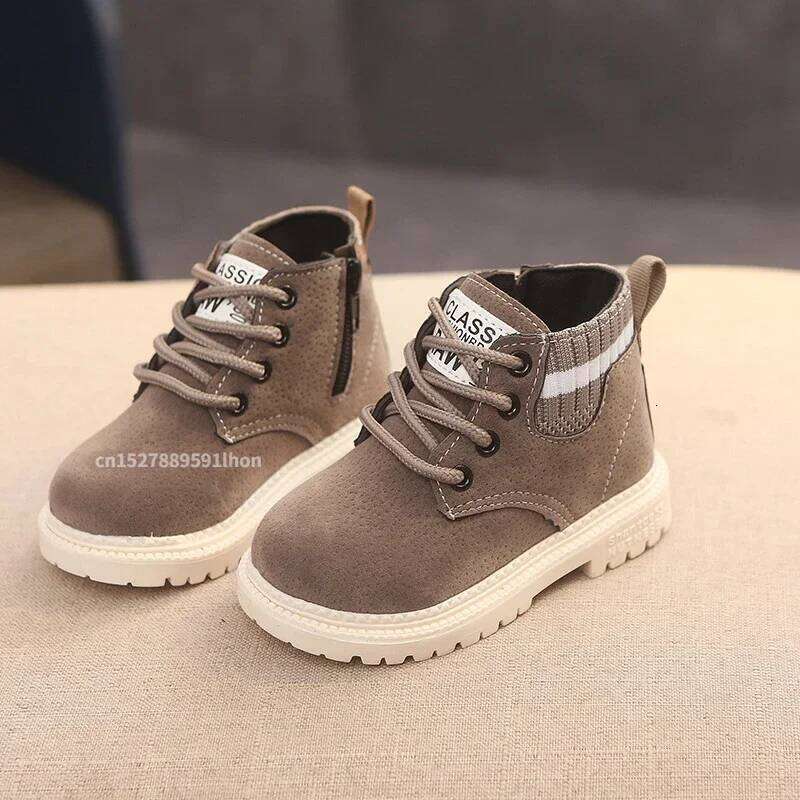 2 Style Inside Material Plush Kids Winter Cotton Fabric Spring Autumn Children Shoes Baby Toddler Boys Girls Boots