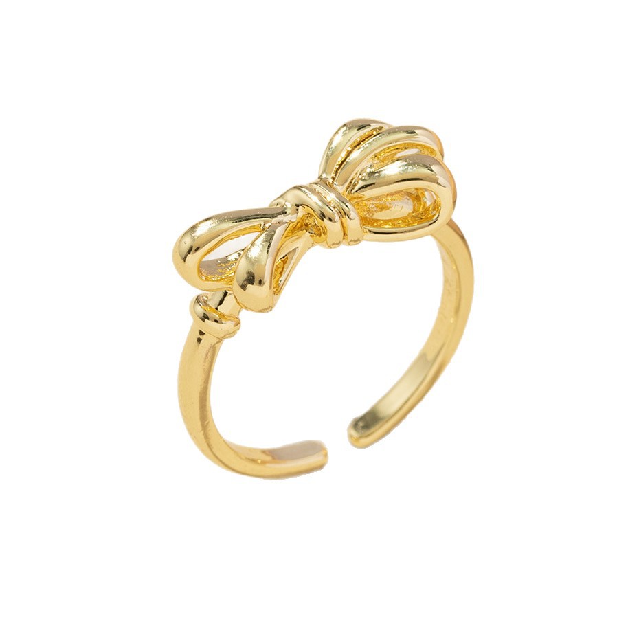 Gold - Toned Knot - Shaped Open Cuff Ring Delicate Daily & Elegant Jewelry Gift For Her High - Quality And Stylish Accessory