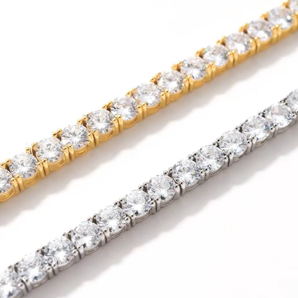 Wholesale Hip Hop Jewelry White Gold Plated Cz Tennis Diamond Cuban Chains Iced Out Cuban Link Chain Men Necklace