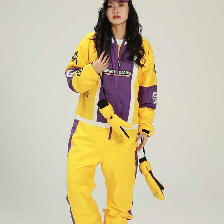 New Outdoor Winter Ski Wear One-Piece Couple Windproof Waterproof Suit Fashion Warm And Thick Snow Field