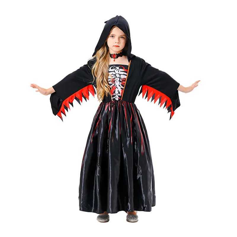 Childrens Halloween Cosplay Costumes Stage Show Vampire Dress Girls Cosplay Party Wear Fashion Witch Dresses Kids Clothes Robe L250918
