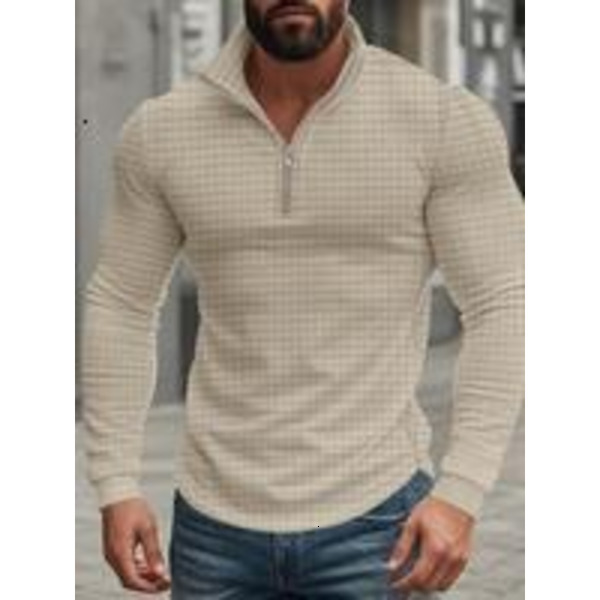 Regular Fit Plain Half Zip Up Sweatshirt, Casual Long Sleeve Pullover Spring & Fall, Fashion Men's Clothes for Daily Wear, Gym Tops