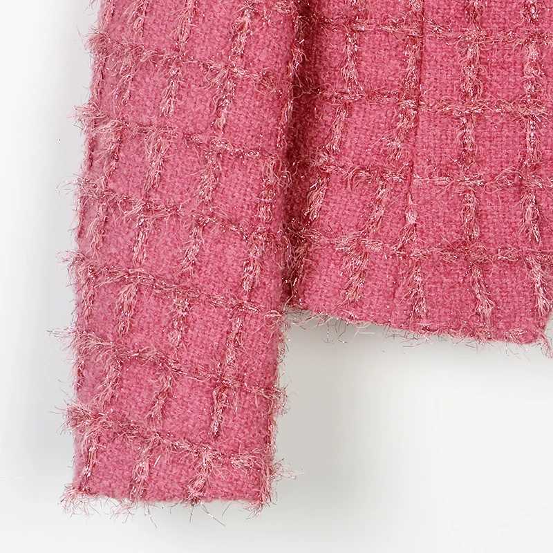 New fashionable and elegant round neck singlebreasted celebrity temperament small fragrance style jacket top Z250918