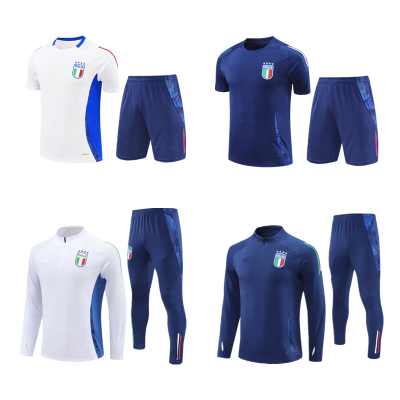 25 26 New ITaly tracksuit survetement long half zip jacket Training suit soccer 24 25 Italia man football tracksuits set sportswear men and kids