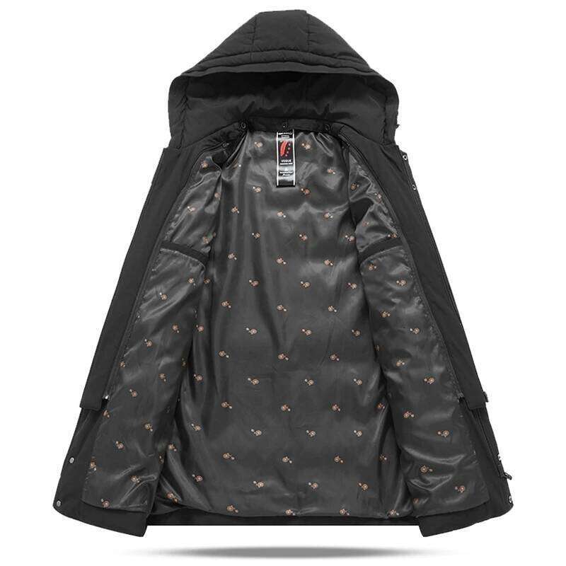 Autumn and long winter warm middle-aged hooded white duck down jacket for men