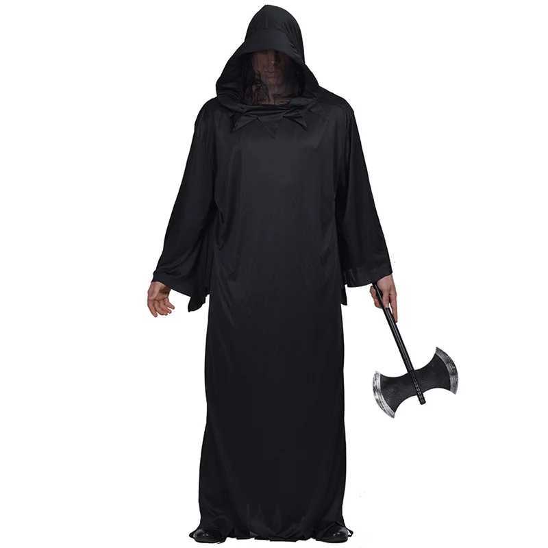 Prop Costume Unisex Death Cloak Halloween Costume Cool Black Robed Warrior Cospaly L250918