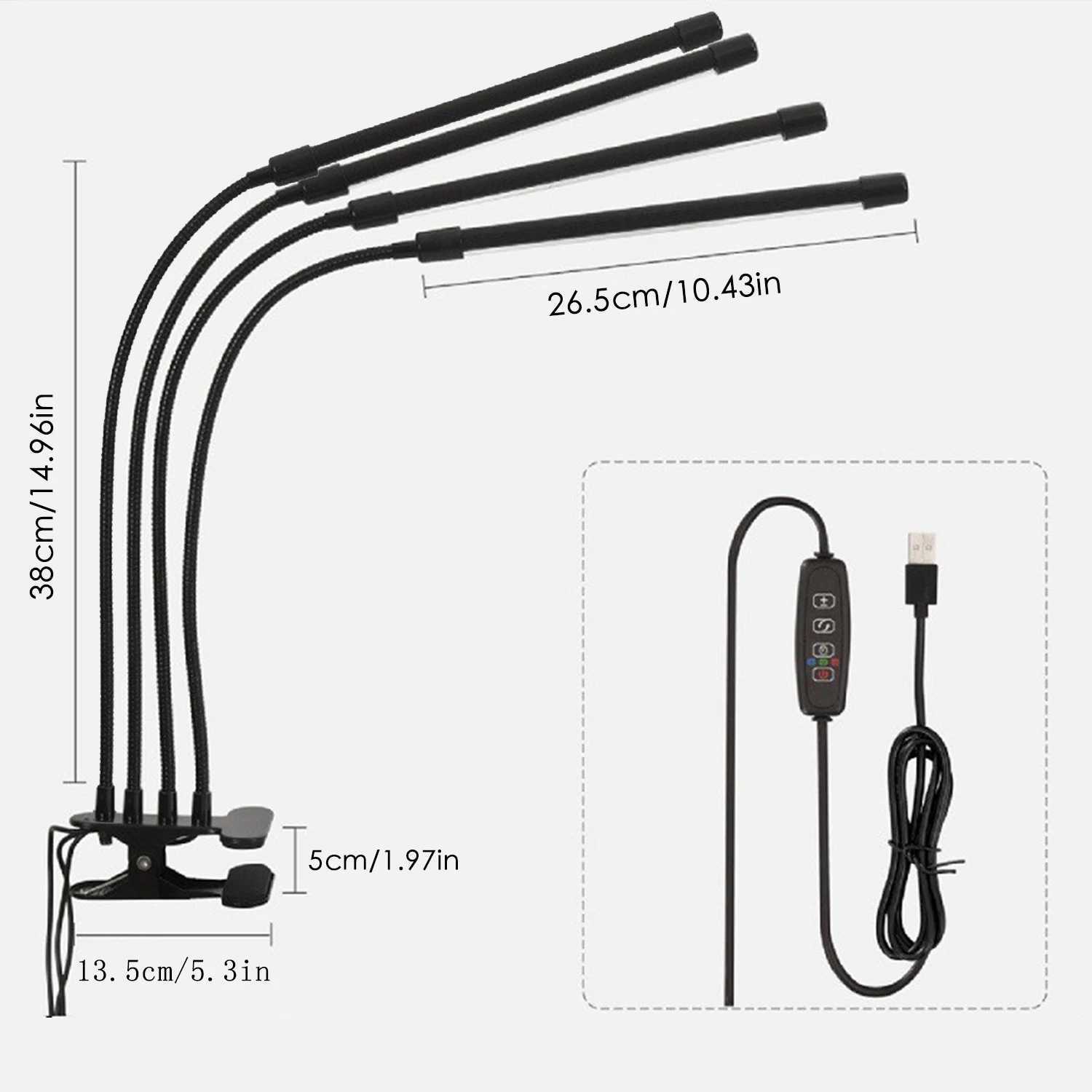 1pcs plant growth light 3912h timer 3 lamp modes adjustable brightness indoor LED plant growth light C250919