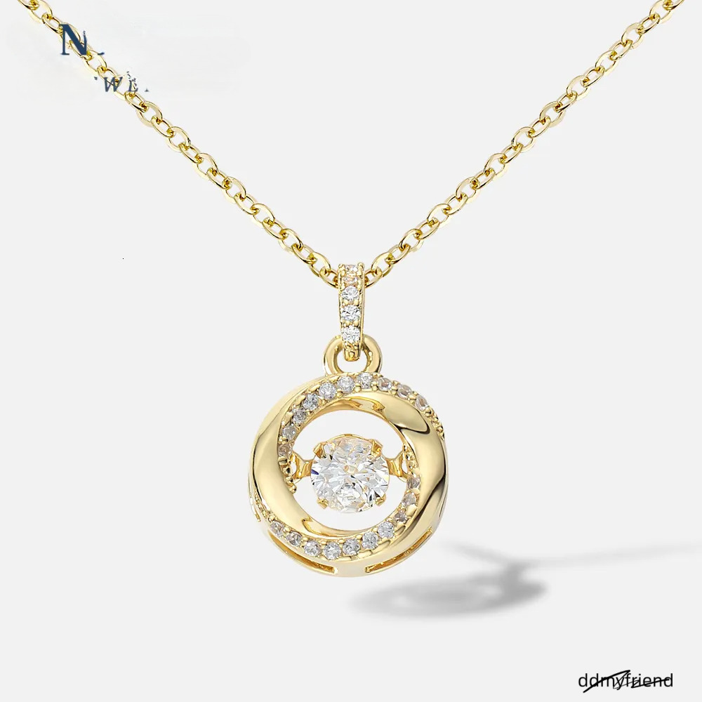 Fashion Jewelry White Gold Plated Sterling Sier Chain Round Moissanite Dia Pendant Women Necklace With GRA Certificate ddmyfriend