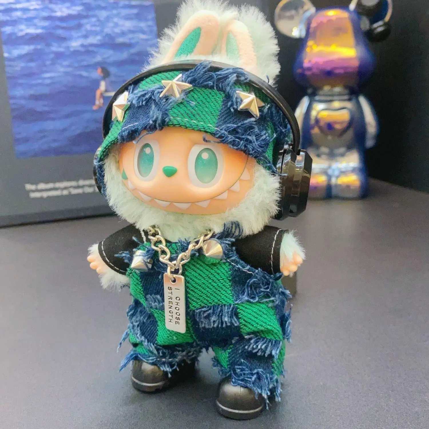 Only Clothes Labubu V1V3 17cm Doll Outfit Only FrontImpact HighEnergy Set Plush Clothes Change Gift C250919