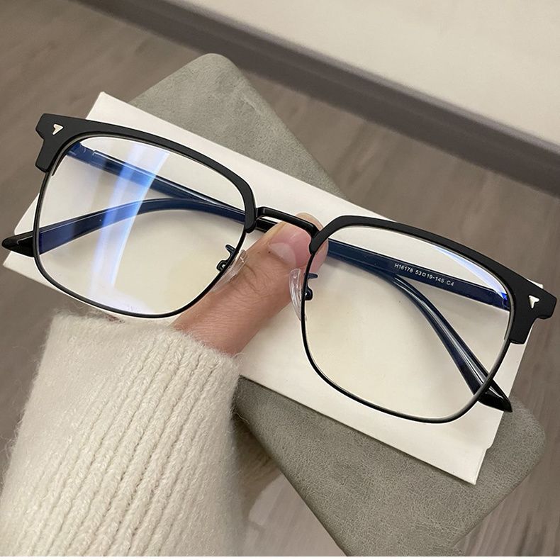 High Definition Prescription Glasses Eye Protecting Glasses Blue Light Womens Retro EyebrowStyle Frames Fashionable HalfFrames for Men Sunglasses Fram
