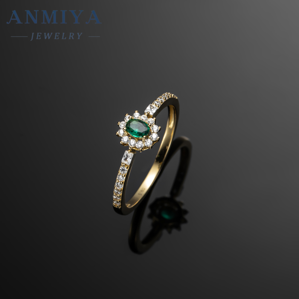 Green Cz Custom Wedding 925 Sterling Silver Gemstone Cubic Zirconia Ring