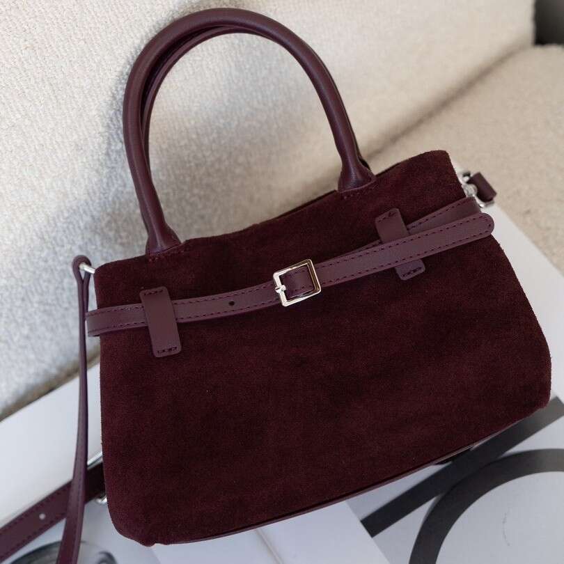 designer bag tote bag Frosted Suede Bucket Mini Handheld Crossbody Niche Vintage Dumpling Bag, Trendy