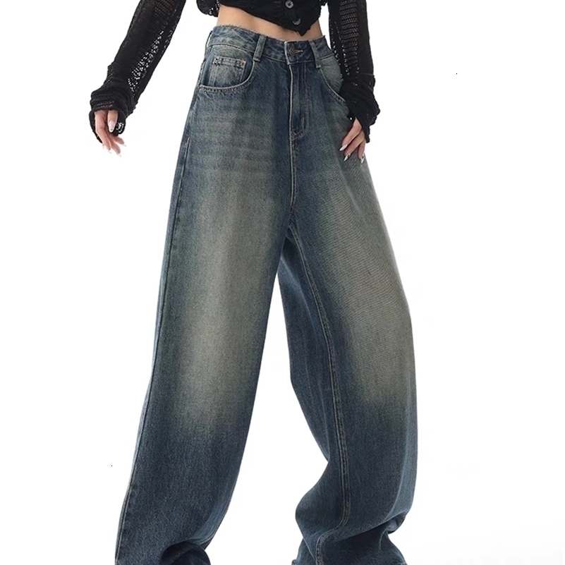 Duomofu Autumn Vintage Chicly Slim Button Female High Waisted American Basic Simple Casual Fashion SXL Baggy Jeans Women Z260313