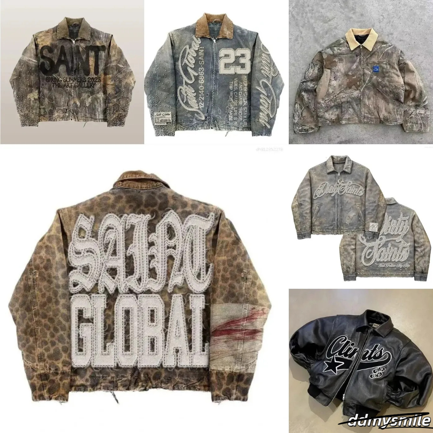 Men's Jackets Streetwear Vintage Leopard Camouflage Jacket Y2k Coats Men Women Hip Hop Letter Patchwork Embroidery Oversized Clothes ddmysmile