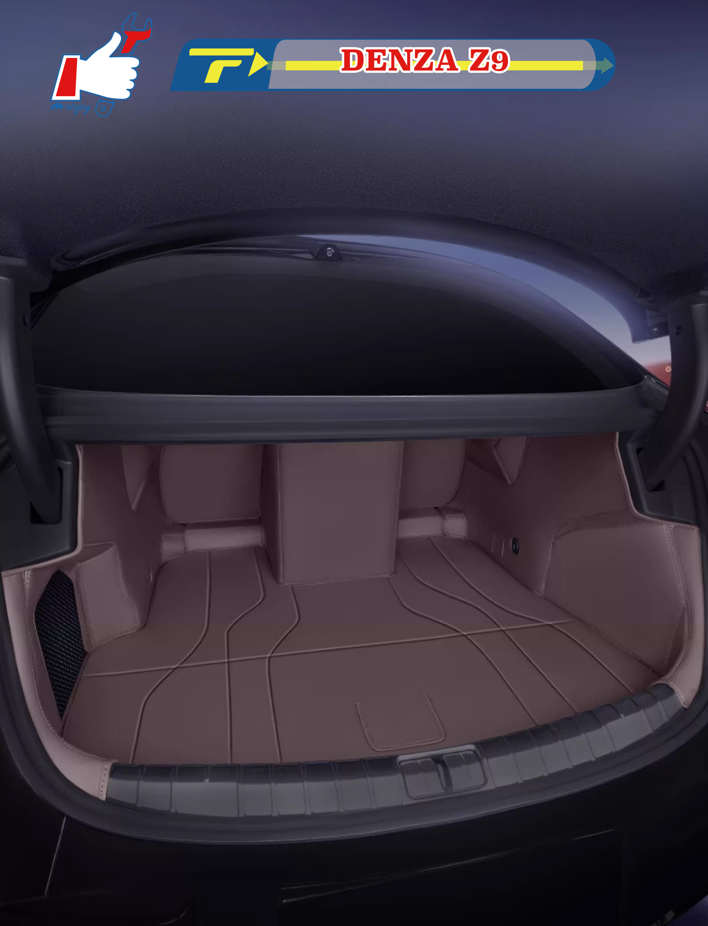 For DENZA Z9 2024 Car Trunk Mat Custom Fit Cargo Mat 3D Shaped Trunk Liner XPE Trunk Protection Mat Rear Trunk Full-surrounded Mat Easy Clean Easy Mai