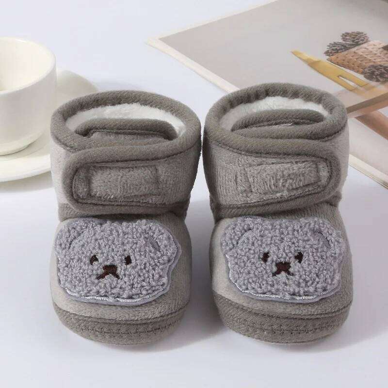 Infant Toddler First Walkers Winter Thick Warm Newborn For Girls Boys Soft Fashion Bear Baby Boy Girl Shoes 0-9Month