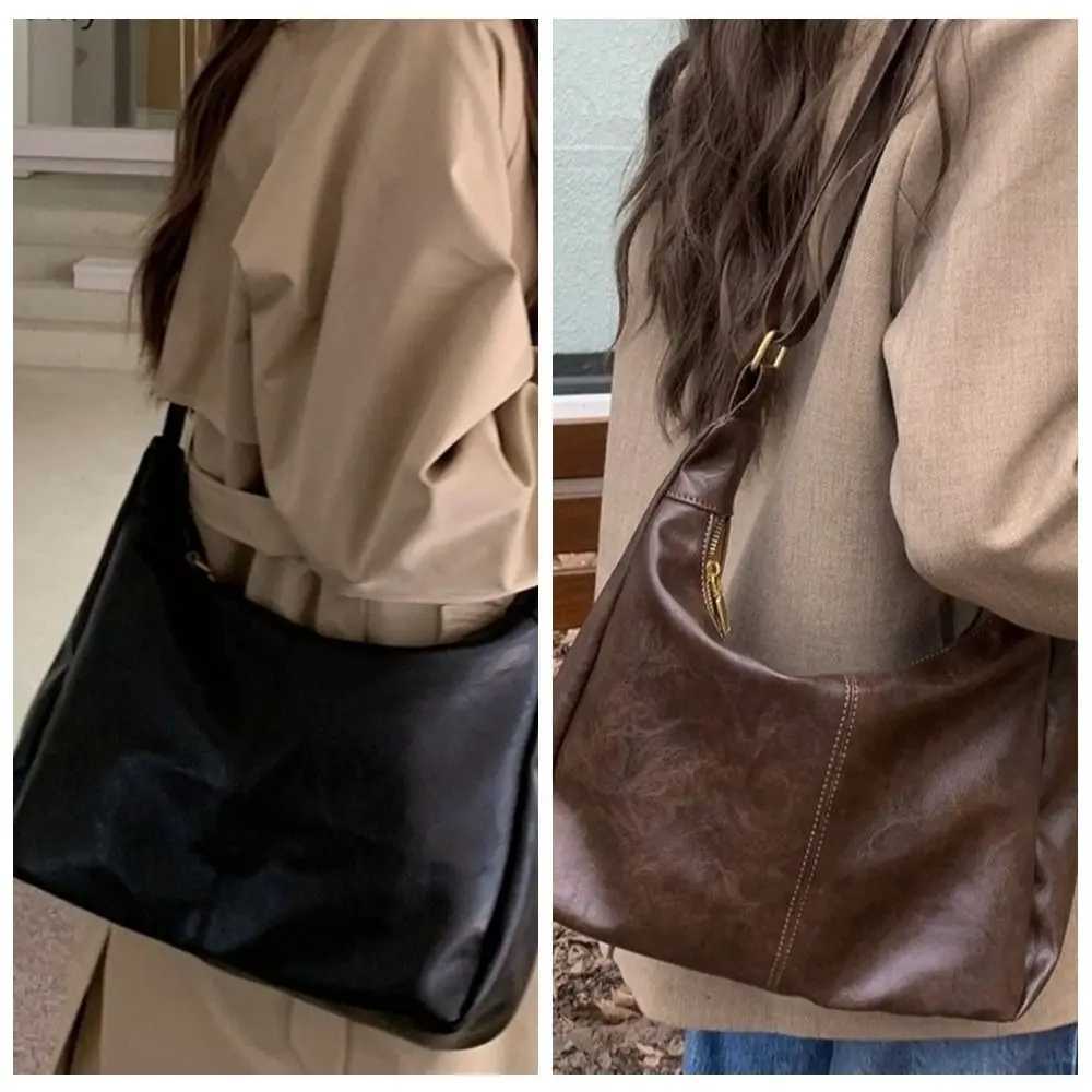 Fashion Square Boston Crossbody Bag Y2k Hobo Leather Shoulder Bag Large Capacity Solid Color Women Handbag WorkXJ250918