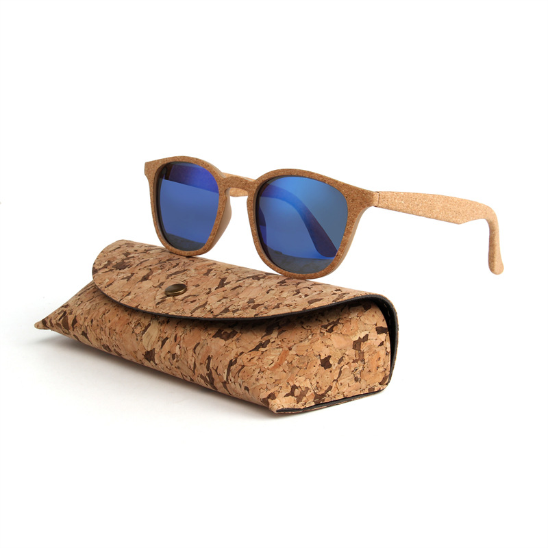 wood grain temples polarized square frame sunglasses with box four colors to choose from trendy uv protection uv400