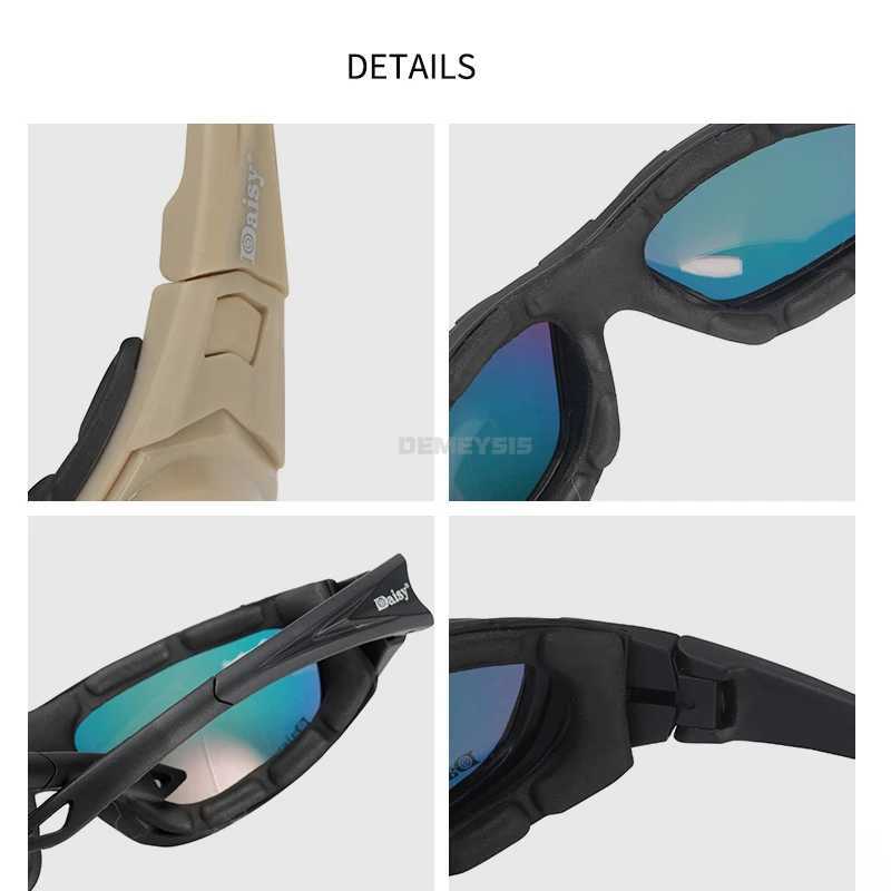 Polarized Tactical Goggles 4 Lens Set Outdoor Sports Windproof Dustproof Safety Protective Glasses Hunting Shooting Eyewear J250919