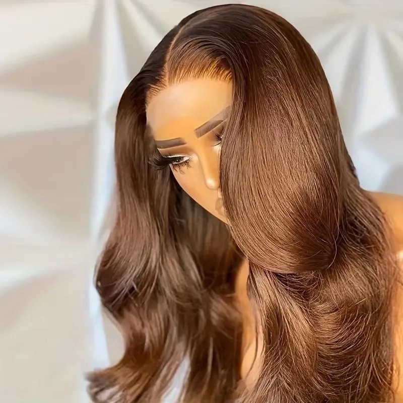 30 36 Inch Chocolate Brown Body Wave Human Hair Wig Brazilian Hair Wigs 13x6 Hd Lace Frontal Wig Human Hair Glueless for Women
