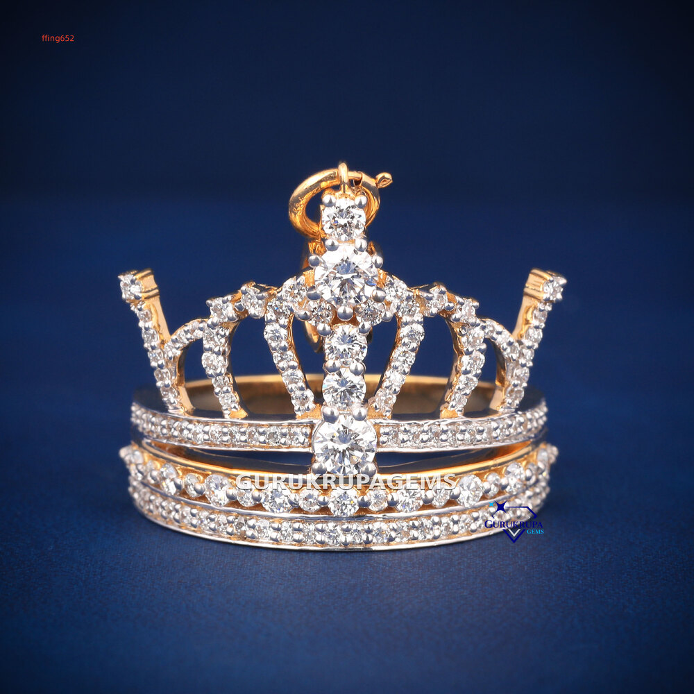 Luxury 2in1 Hip Hop Moissanite Diamond Crown Ring Pendant 925 Sterling Silver Iced Out Jewelry for Men Women